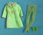 Vintage Barbie Clothes - MOD Era Barbie 1488 Velvet Venture Coat and Shoes