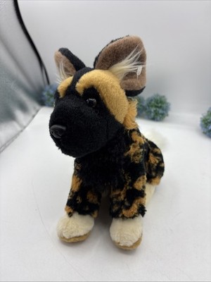 African Wild Dog Wild Republic Calico Hyena Plush Stuffed Animal Black Tan 10 