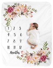 Milestone Blanket - Girl  Boy Baby Blankets, Large, Fleece, Monthly, Shower ...