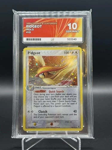 Pokemon Pidgeot EX Fire Red & Leaf Green Holo Rare #10 ACE 10 Gem Mint