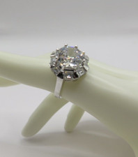 Sterling Silver 925 Large Clear stone Ring Size 7
