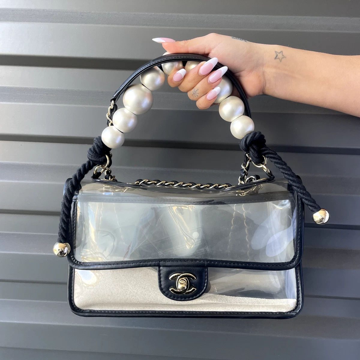 Authentic Chanel Sand By The Sea Transparent Medium Flap Bag with Pearls,  Luxury, Bags & Wallets on Carousell