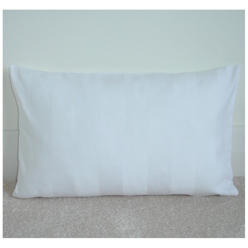 Tempur Travel Pillow Cover ONLY White Cotton Sateen Stripe 230 Thread Ct 16"x10" - Picture 2 of 7