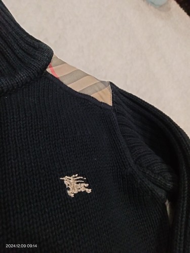 Burberry sweater Zip Up black check pattern 100% cotton Kids size 4 unisex - Picture 4 of 7