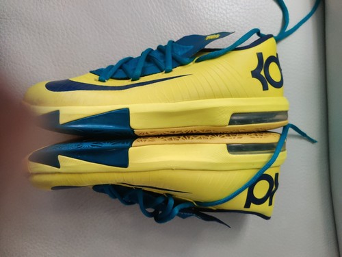 Nike KD VI Durant size 5.5 Basketball Shoes Yellow teal women's 7 599477-700 - Picture 4 of 13