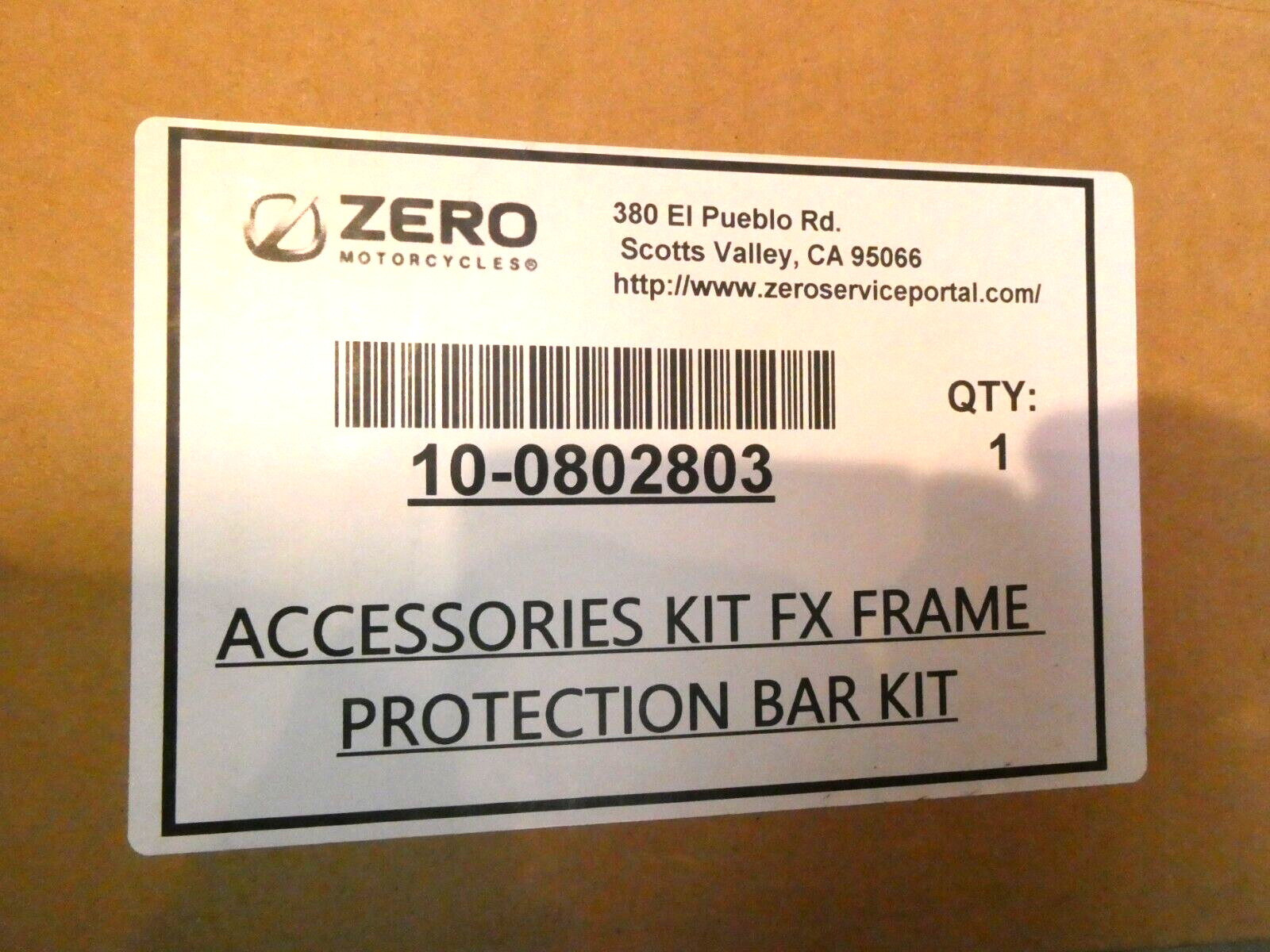 Zero Electric Motorcycles FX Frame Bar Protection Kit Black Powder 10-0802803 HB