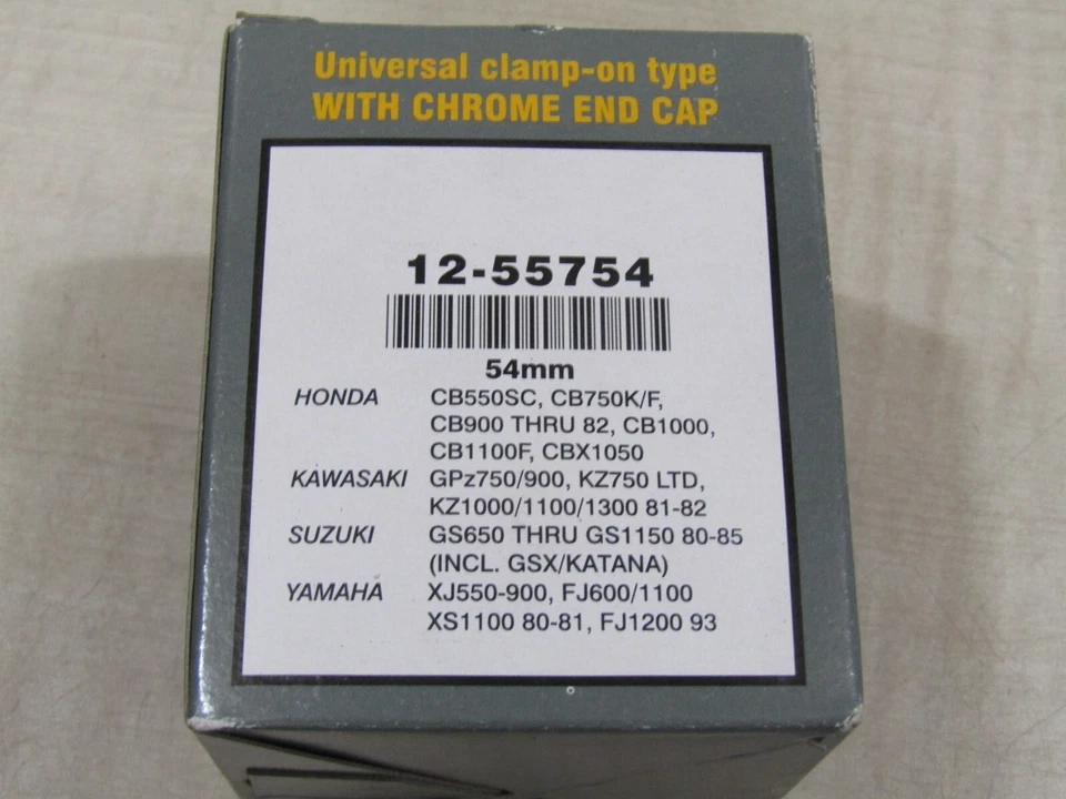 EMGO UNIVERSAL CLAMP ON AIR FILTER 54MM CHROME 12-55754 HONDA KAWASAKI SUZUKI - Image 3 of 3