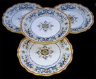 DERUTA POTTERY HAND PAINTED RICCO antico PATTERN DINNER PLATES SET OF 4