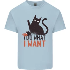I Do What I Want Funny Cat Kids T-Shirt Boys Girls
