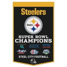 Pittsburgh Steelers NFL 24" x 38" Embroidered Wool Super Bowl Banner Wincraft