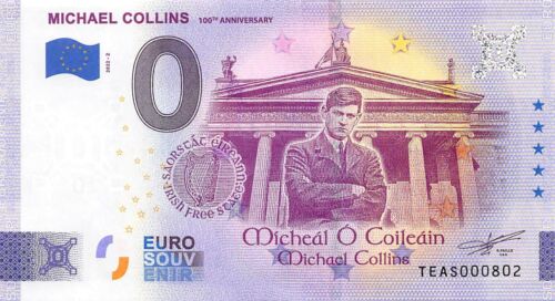 100th Commemorative 0 Euro Limited Edition Souvenir Banknote of Michael Collins - Picture 1 of 2