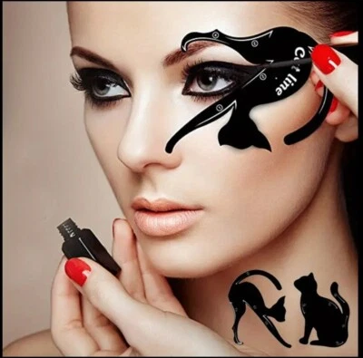 Cat Eye Liner Makeup Eyeliner Stencils Model Eyebrow Eyes Template Tool Make Up