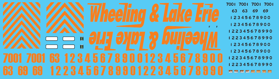 HO Scale - Wheeling & Lake Erie (WE) Locomotive Decals