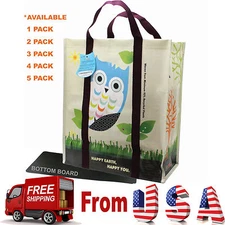 4 X Super Heavy Duty EcoJeannie Laminated Woven Reusable Shopping Bags/ Recycled