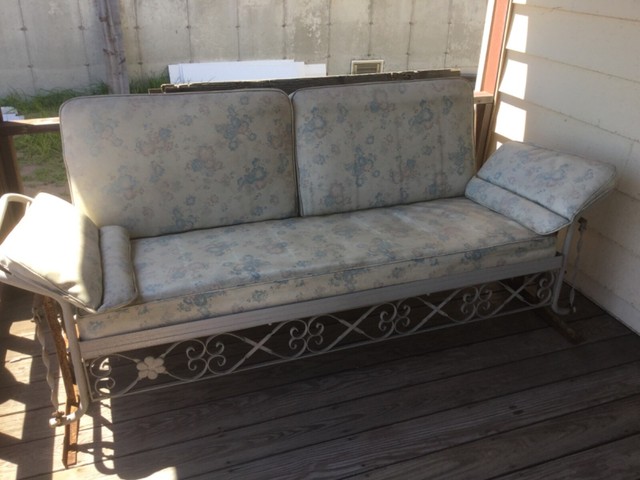 1960’s Retro Vintage 3 Seat Aluminum Porch Glider Rocker w/Cushions No