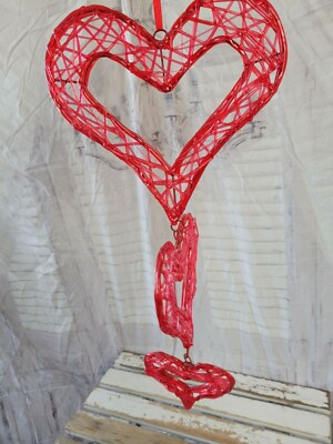 Hanging Valentine's Day heart home decor kitchen red