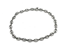 925/- Silber Armband, 25 cm lang, Unisex, Bohne