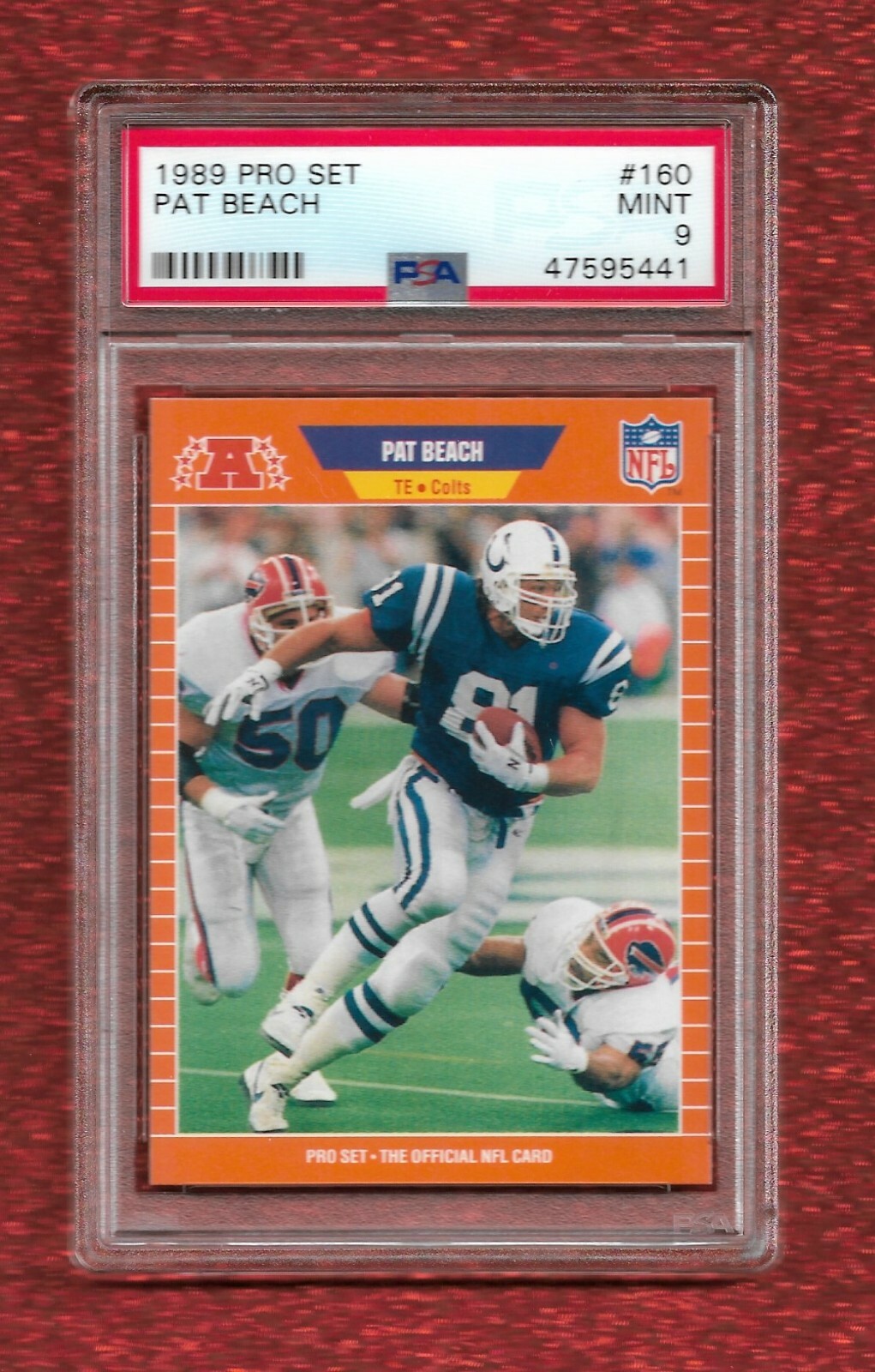 1989 PRO SET #160 PAT BEACH PSA 9 MINT POP 1 ONLY 1 HIGHER COLTS WASHINGTON ST