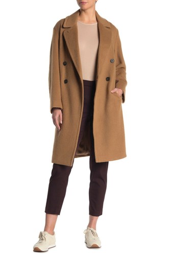 $750 VINCE Double Breasted Notch Collar 