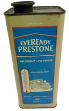 Vintage ½ Gallon EVEREADY PRESTONE Anti-Freeze Tin Litho Can, Circa late 20s