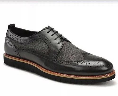 black leather Canvas Mens Shoes 