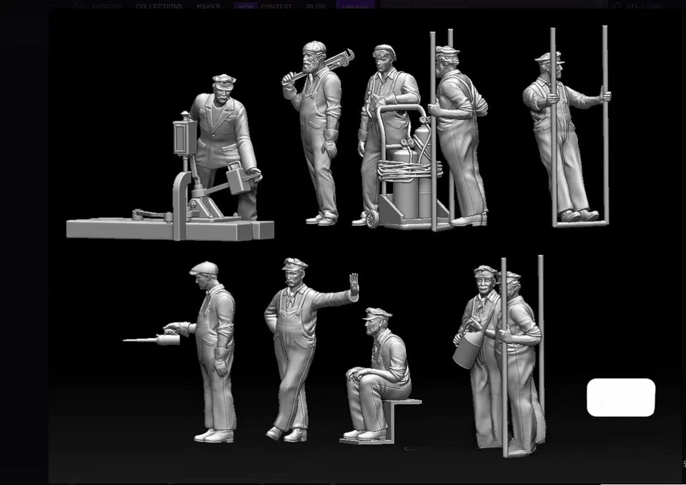 1/35 Scale WwII Railway Engineer 10 Resin Figures Model - Image 2 of 3