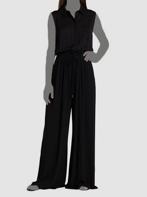 $1290 Max Mara Women's Black Stop Sleeveless Silk Jersey