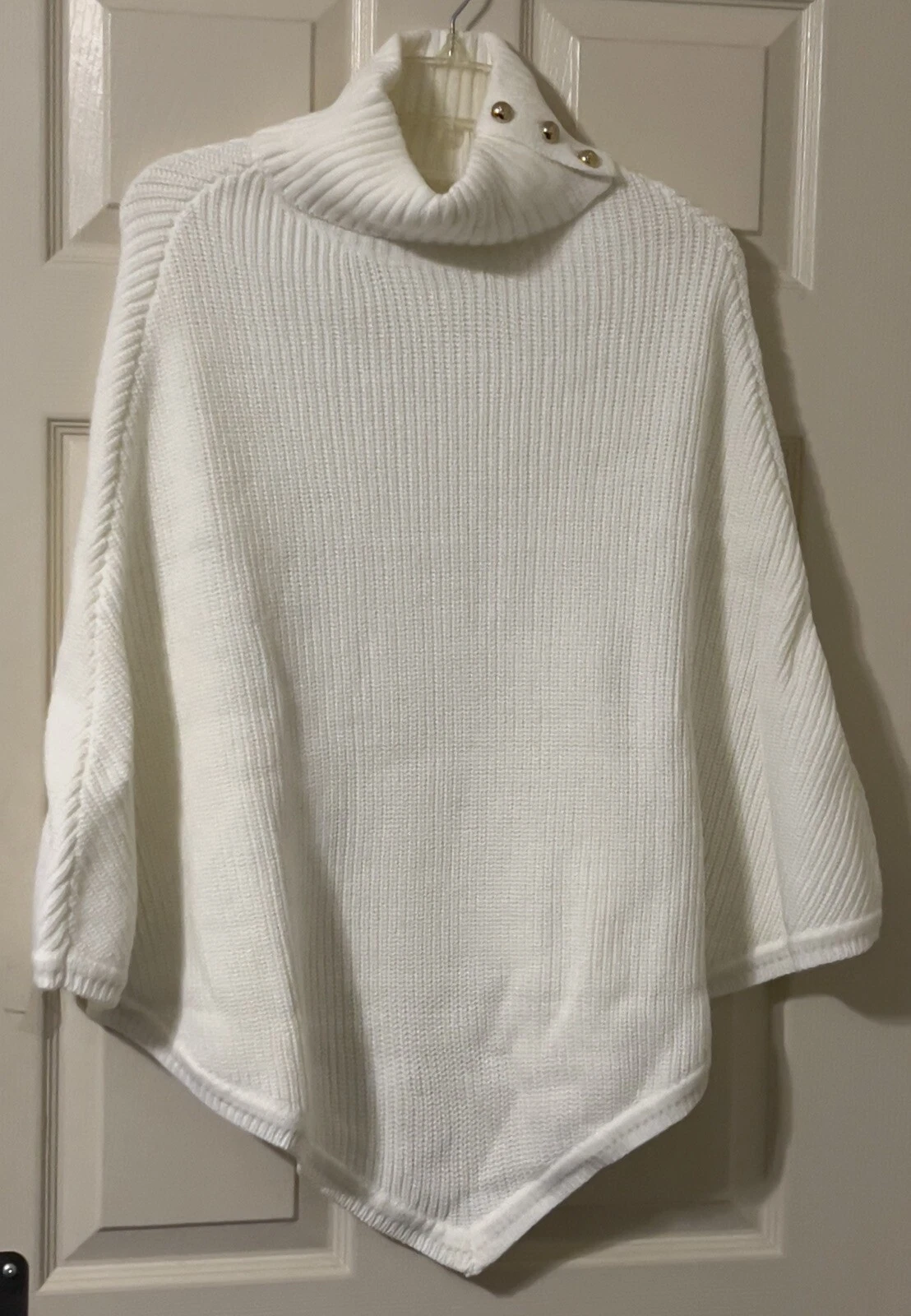 MICHAEL Michael Kors Turtleneck Shaker Stitch Poncho one size