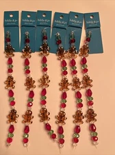 Hildie & Jo Beads Christmas Ginger Bread Glass Beads - Lot of 6 strands