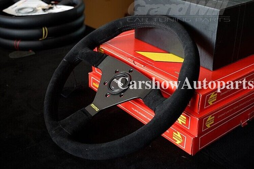 MOMO MonteCarlo 350mm 14' Suede Leather Thickened Spoke Sport Steering Wheel - Picture 6 of 7