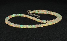Ethiopian Opal - Beaded Necklace - Opal Gemstone - Rondelle Opal Necklace