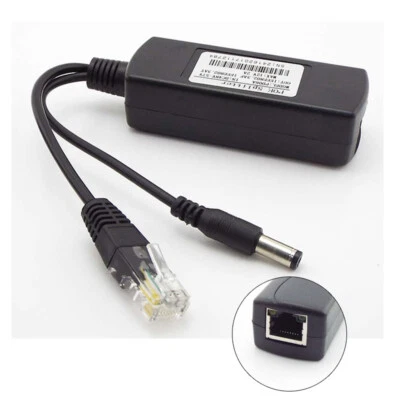 48V to 12V 1Amp POE Injector Active PoE Power Over Ethernet Splitter Adapter