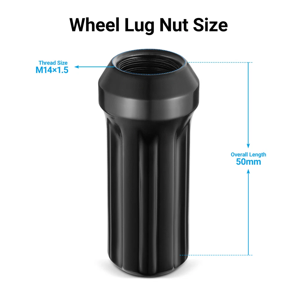 24pc Lug Nut 14mm x 1.5 2" Tall M14x1.5 Fits 2002-2006 Chevrolet Avalanche 1500 - Изображение 3 из 4