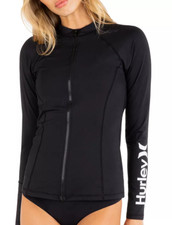Hurley women's Long Sleeve Rash Guard Shirt- size Small - Black