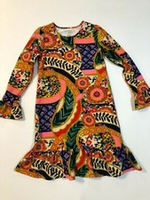 NEW.. Lands End Girls Ruffled Flowered print dress Size 10