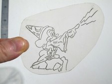 vtg 1960s 1970s Tattoo acetate stencil Fantasia Mickey signed CAR2