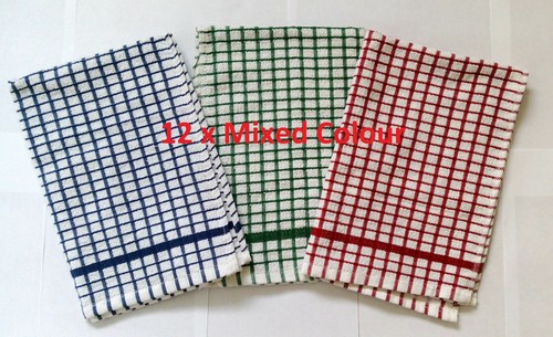 1/6/12 Professional Cotton Kitchen Bar Glass Cloths Cleaning Ckecked Tea Towels - Picture 6 of 6