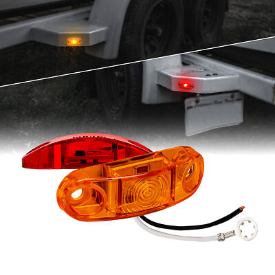 2pc 2.5'' Amber Red LED Side Marker Light for Trailers DOT FMVSS 108 SAE P2