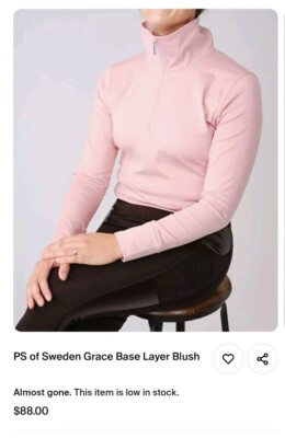 Grace Ps Of Sweden Equestrian Xl Blush Pink Base Layer 