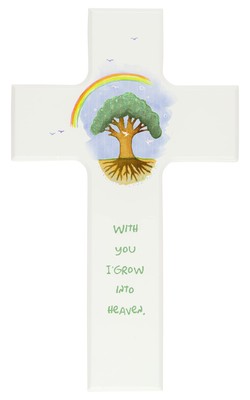 Wooden Childrens Cross with You I Grow into Heaven