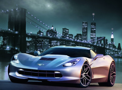 Fototapete-MANHATTAN CAR I-(413P)-350x260cm-7 Bahnen 50x260cm-New York Auto XXL
