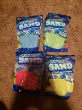 Cosmic Sand LOT OF 4 COLORS BLUE, GREEN, RED AND YELLOW MOLDING SAND