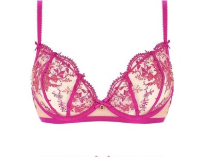 NEW DITA VON TEESE FEMMOISELLE PINK  UNDERWIRE BRA SIZE 10C  / 32C - D59034