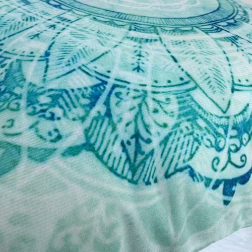 Aqua Turquoise Cushion Cover Floral Boho Mandala Home Decorative Cushion Cover - Picture 2 of 7