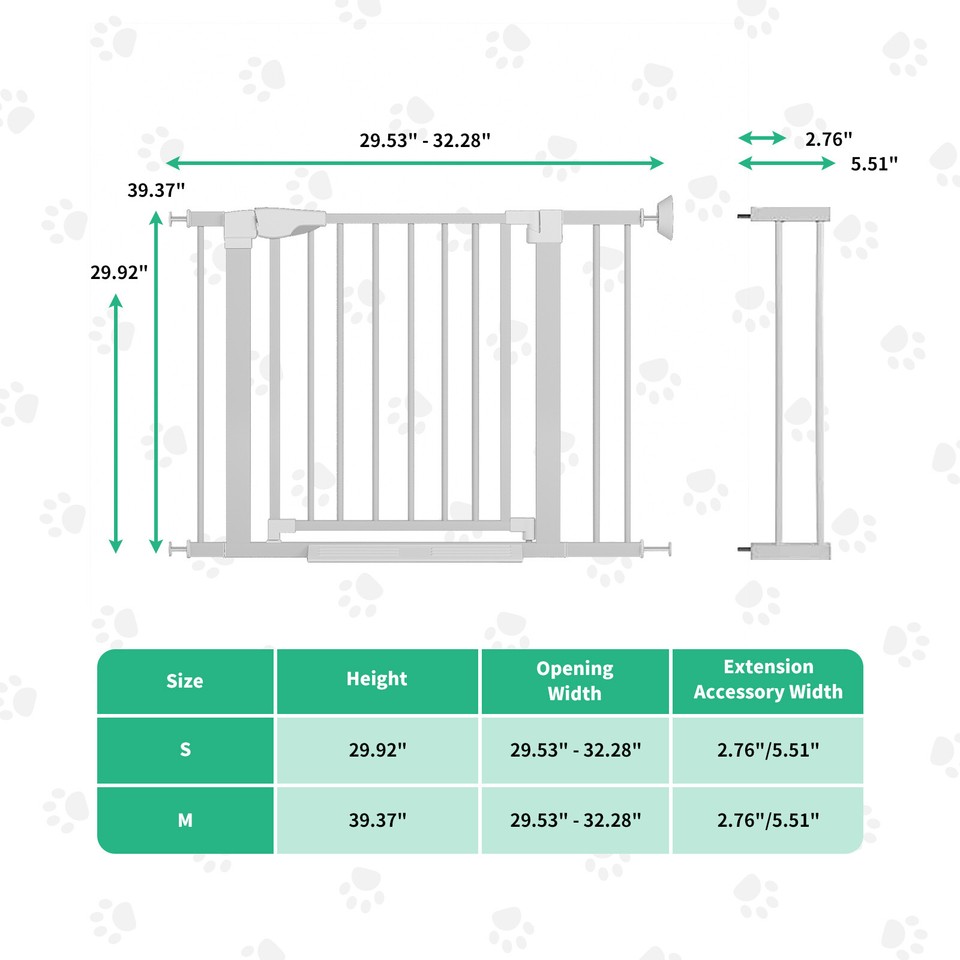 Dog Gate for Inside,29"/39"H Pet Gate for Doorway,Wide Extra Wide Pet