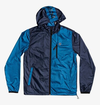 DC Shoes Dagup Block Windbreaker Water Resistant Jacket Blue Men's Skateboard 