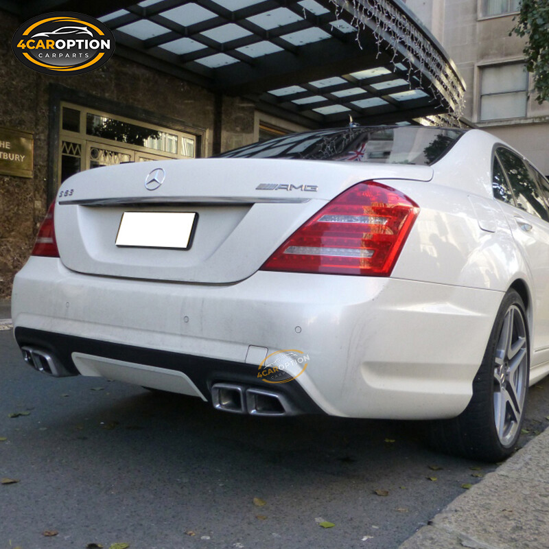 Fits 07-13 Benz W221 S-Class Rear Bumper Conversion Diffuser With 