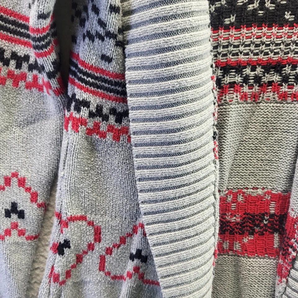 J. Khaki Open Cardigan Sweater Girls XL Gray Hearts Logo Long Sleeve Heavy - Image 4 of 4