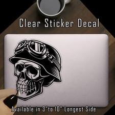 Biker Skull Black Goth Decal Sticker for Car, Truck, Laptop, Tumbler