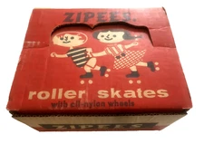 Zipees Roller Skates 2 pc Box & Guarantee Slip ONLY 1956 Manning Retro Children